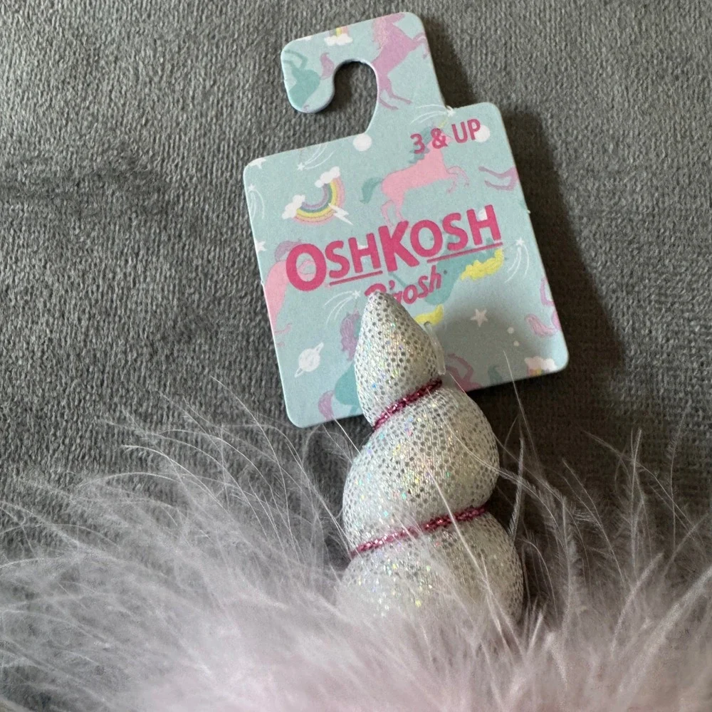 OshKosh Kids 6pc Headband Hat Clip Set OS Pink Glitter Unicorn Party Birthday